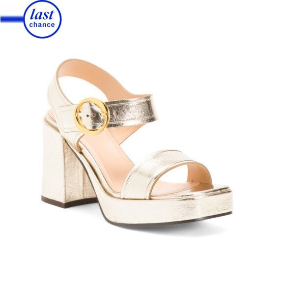 ODISSI Light Gold Leather Yuki Cozy Footbed Sandals - Picture 1 of 2